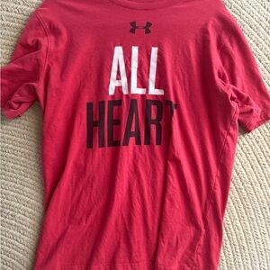 Under Armour Red "ALL HEART" Graphic Tee for Kids